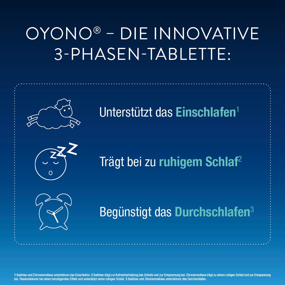 OYONO® Nacht mit 1mg Melatonin, Baldrian und Zitronenmelisse