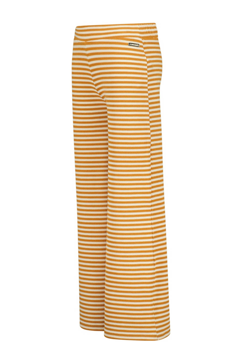 Vingino gestreepte broek Sila lichtbruin/wit