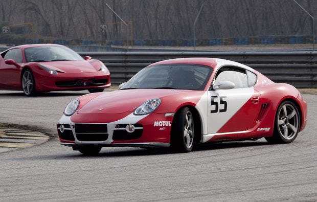 Drifttaxi im Porsche Cayman Cup in Lombardore