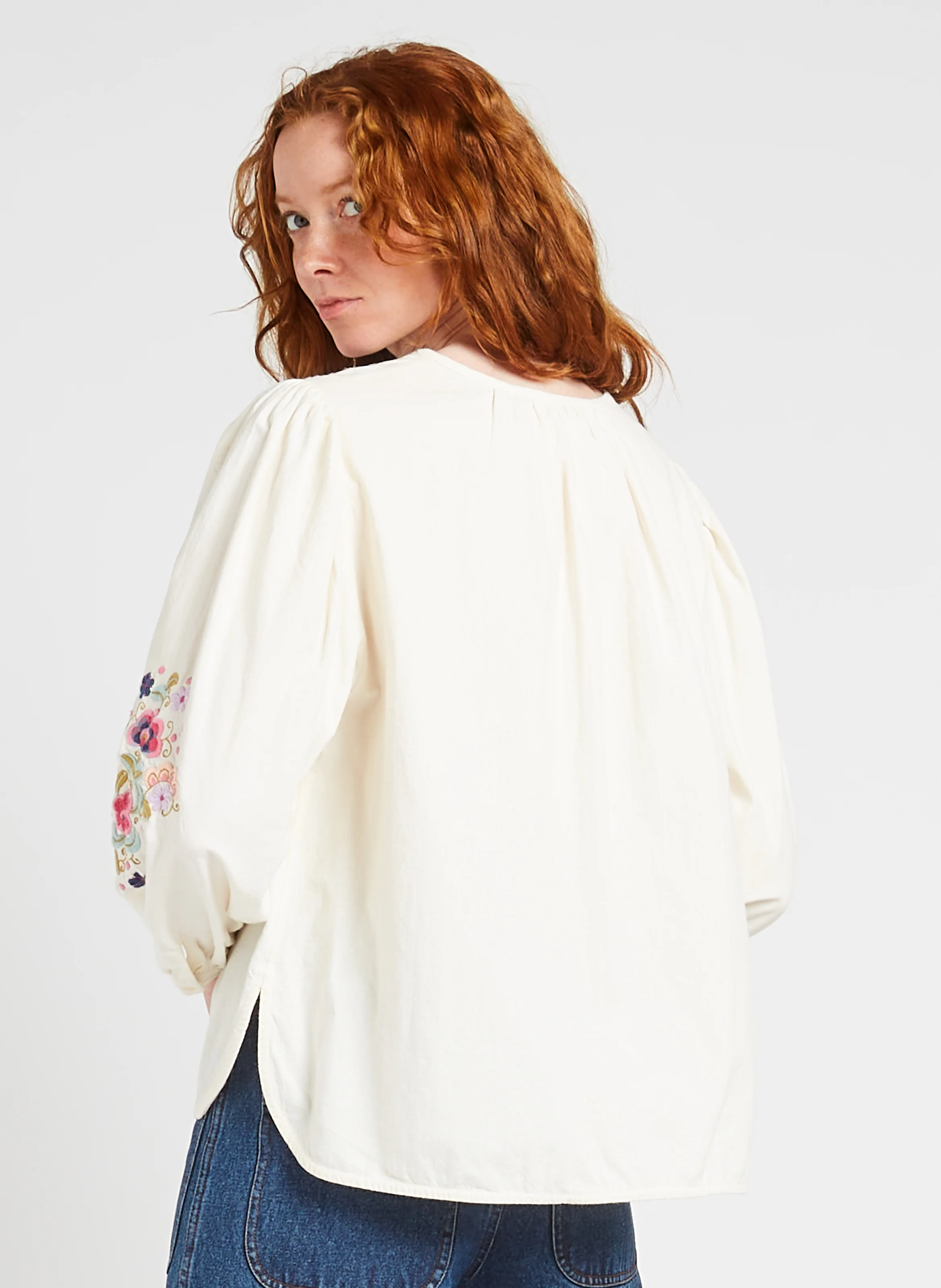 IZZANA - Robe midi rayée en coton bio | Beige