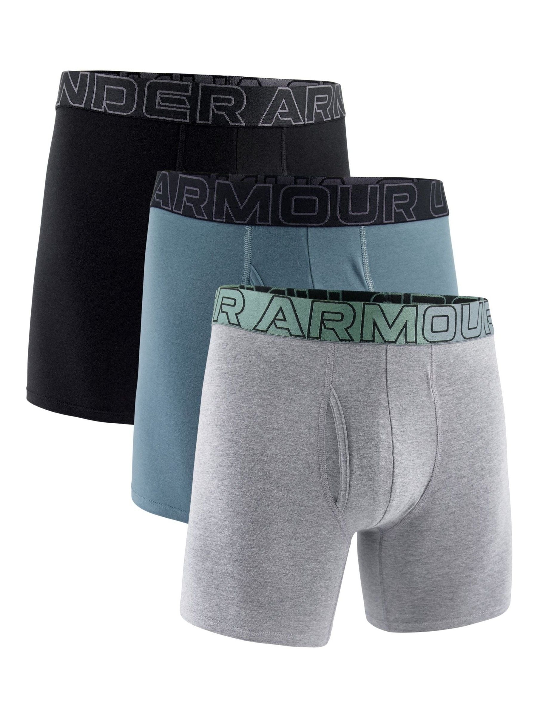 Grijs - Under Armour 100% katoenen Performance Tech 6in Boxer 3 pack