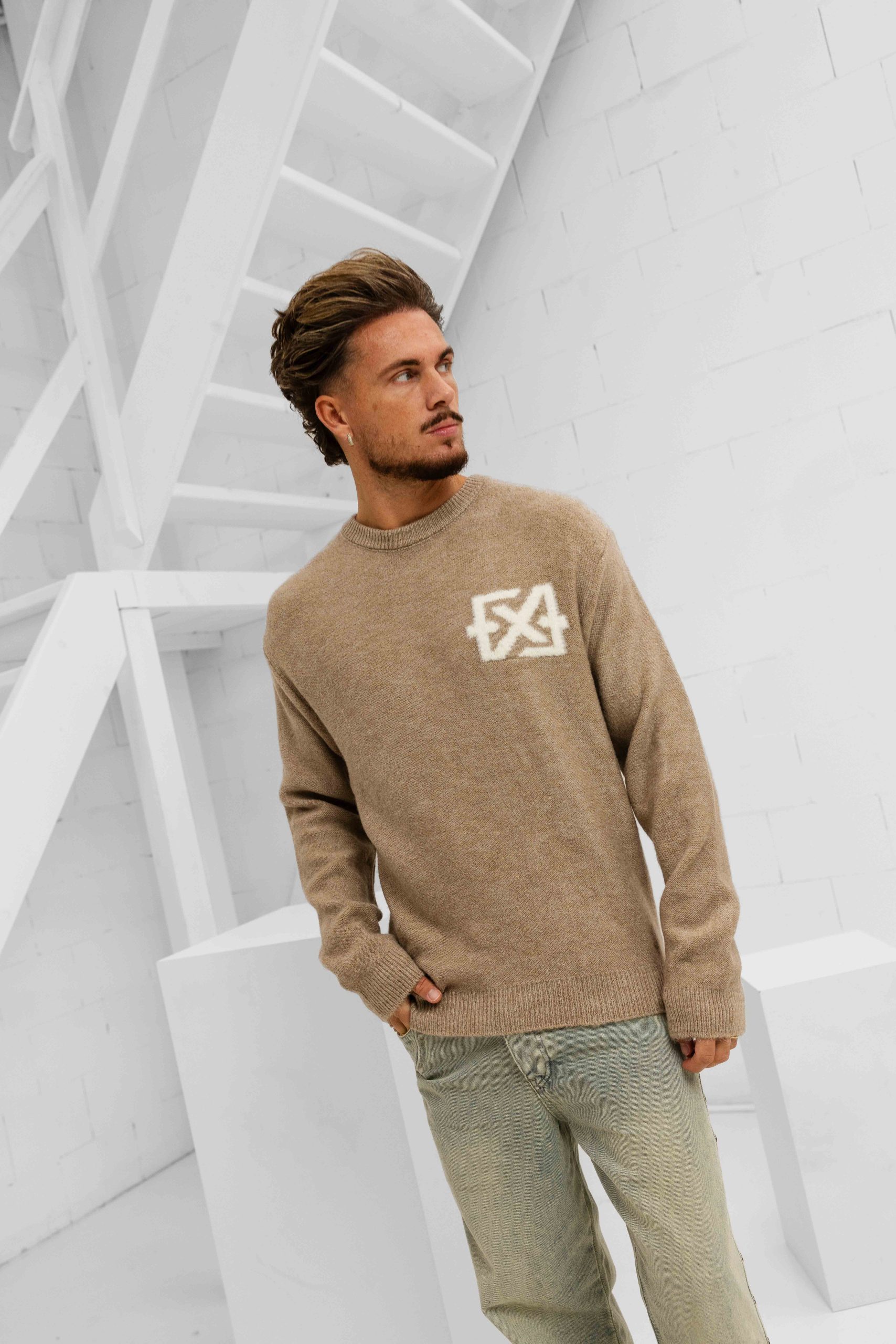 XPLCT Trust Sweater Heren Beige