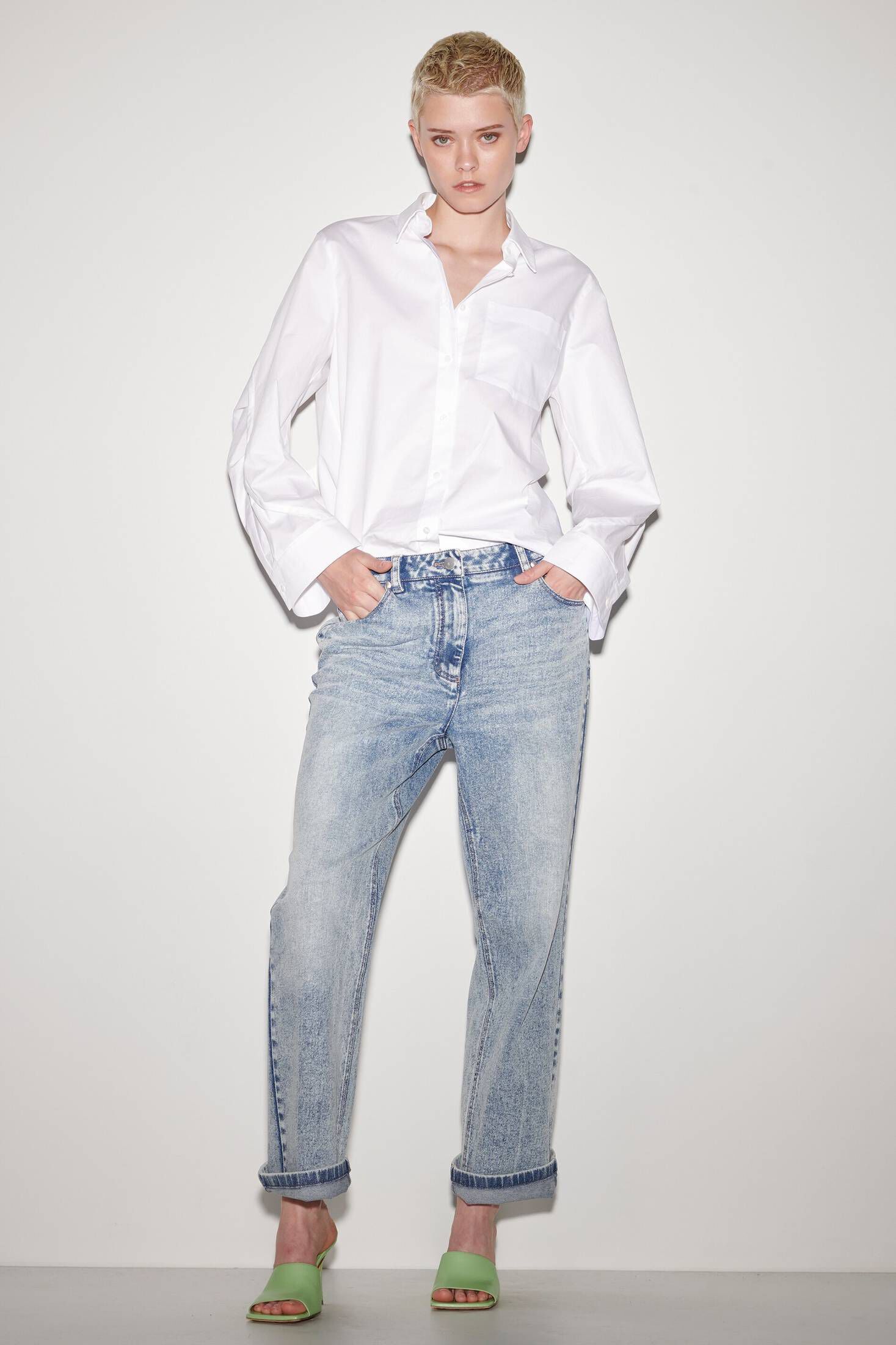 Luisa Cerano| Damen Hemdbluse aus Baumwoll-Gabardine