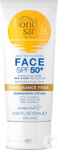 Bondi Sands Lotion Solaire Visage IP50+ Sans Parfum Tube 75ml
