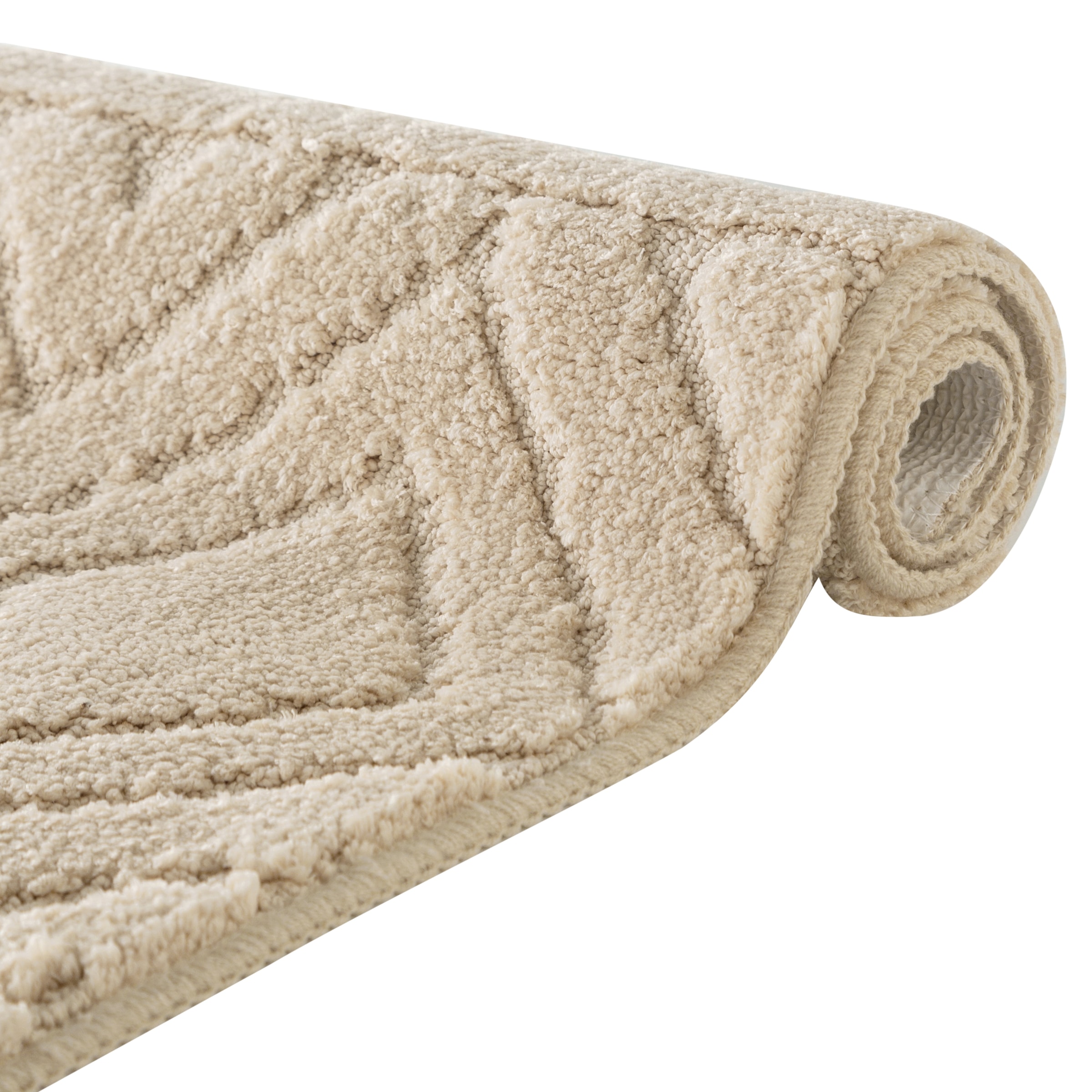 my home Badematte »Louvres, Badvorleger, Badezimmer Teppich, Duschvorleger« Höhe 10 mm rutschhemmend beschichtet schnell trocknend Badteppich, Uni Farben, Hoch-Tief Effekt, Boho-Style