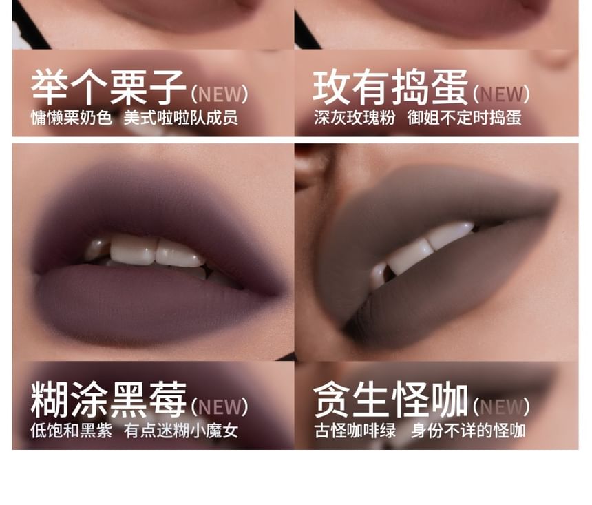 HYNTOOR - Dark Style Reverse Macaron Lip Mud - 4 kleuren