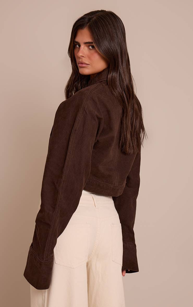 Chocolat Veste En Jean À Patte De Boutonnage Dissimulée