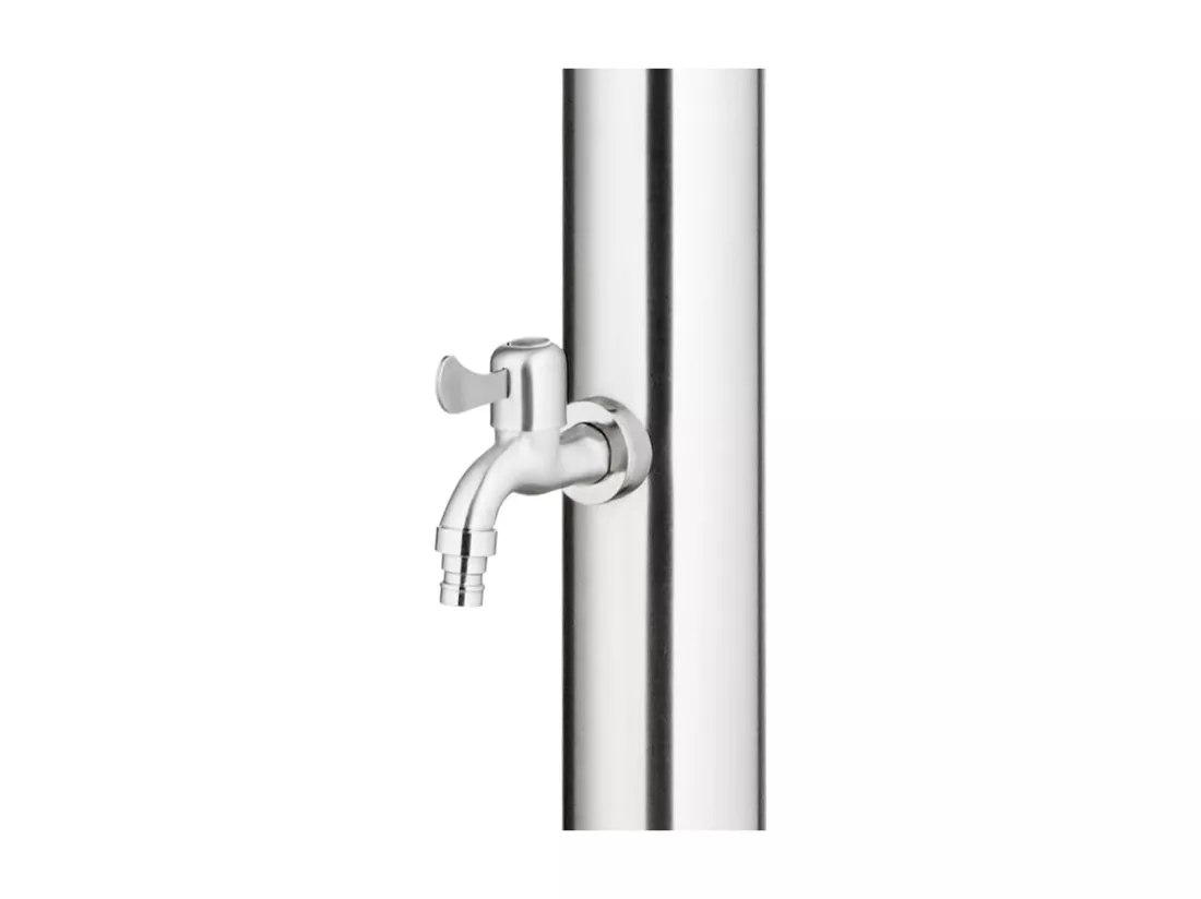 Prolenta Premium - Douche de jardin avec base gris 220 cm Acier inoxydable