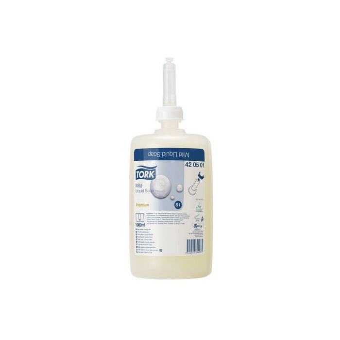 Tork S1 1st 420501 Premium milde vloeibare zeep Mevon 55 voor S1/S11 zeepdispensers met frisse geur (420501.1)