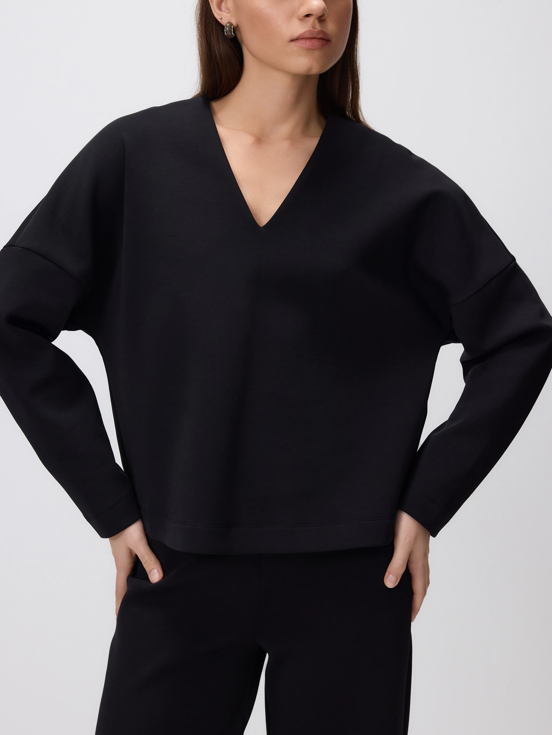 Sweatshirt mit V-Ausschnitt