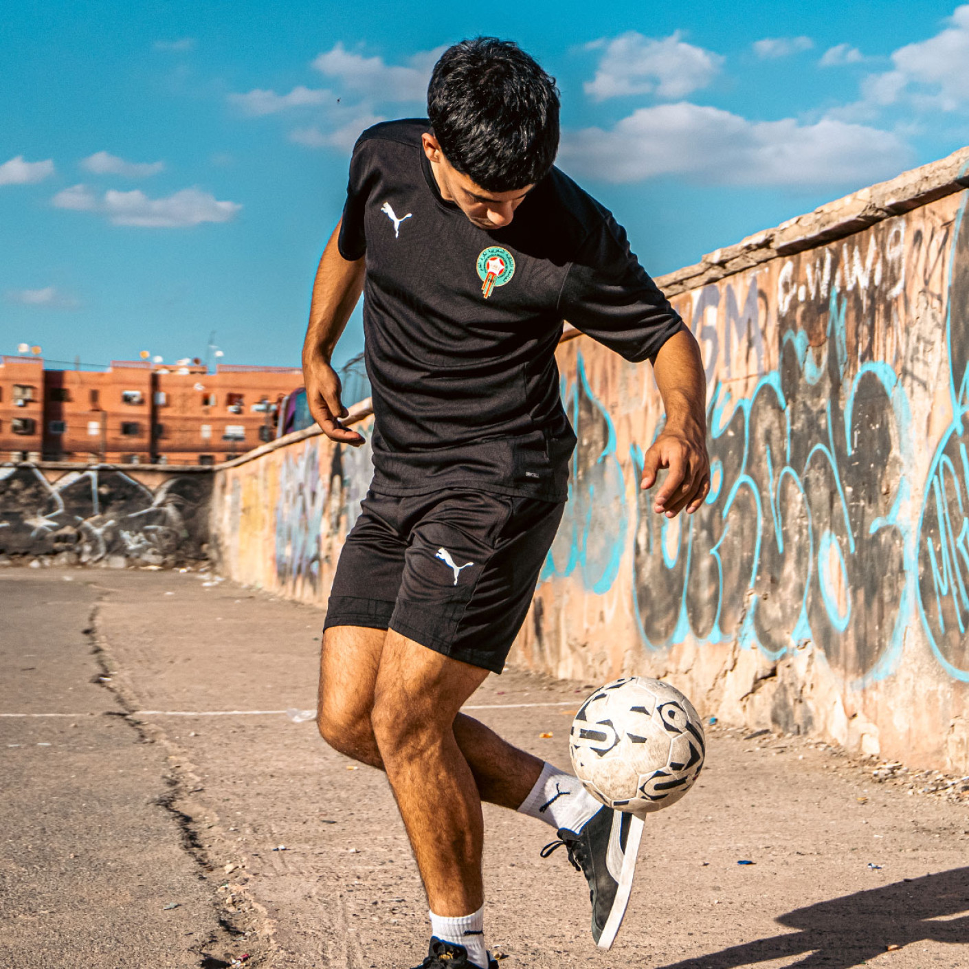 PUMA Marokko Trainingsset 2024-2026 Zwart Zilver