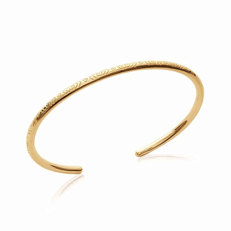 Bracelet Jonc Plaqué Or Créateur Symboles