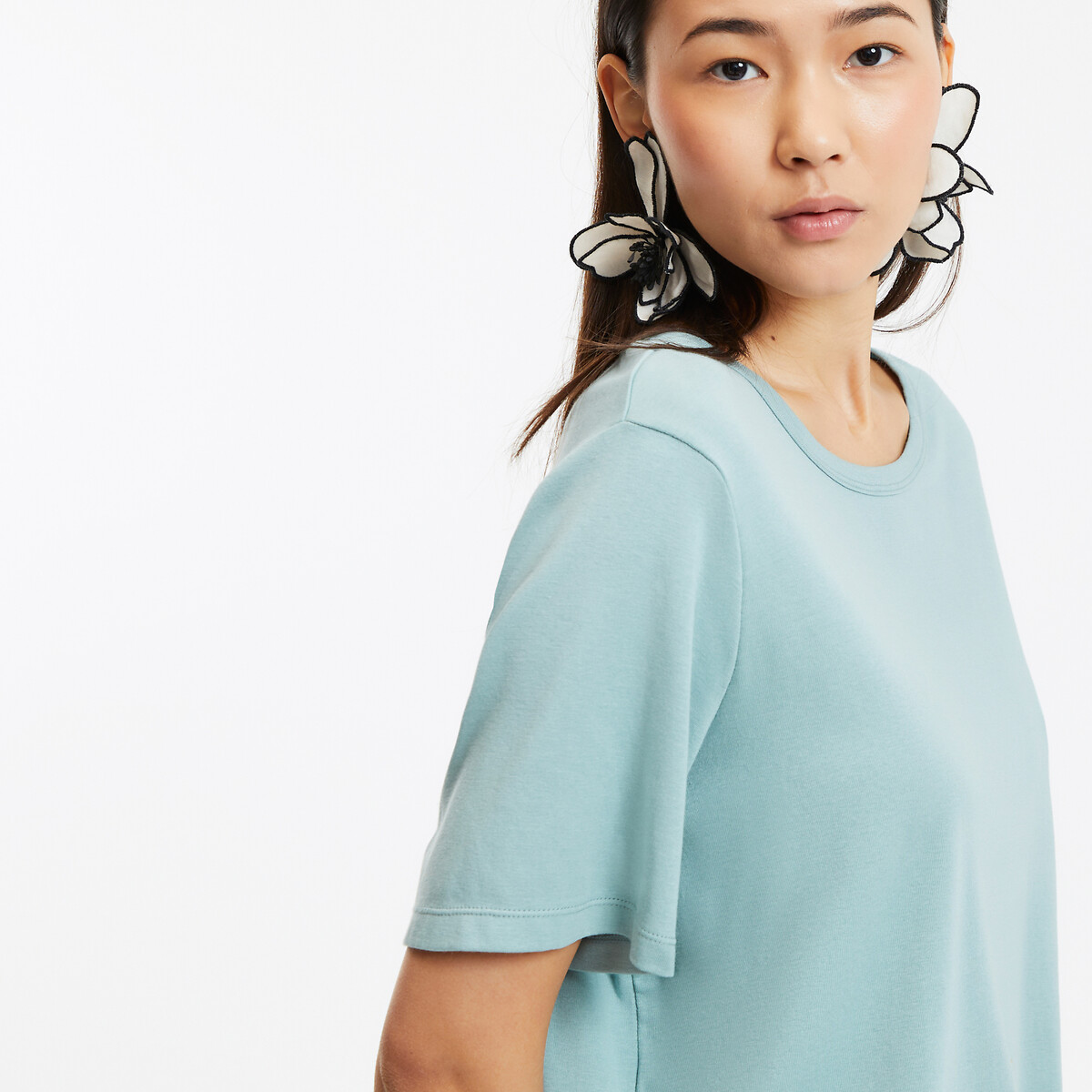 COLEÇÃO LA REDOUTE<br>Camiseta com gola redonda e mangas curtas