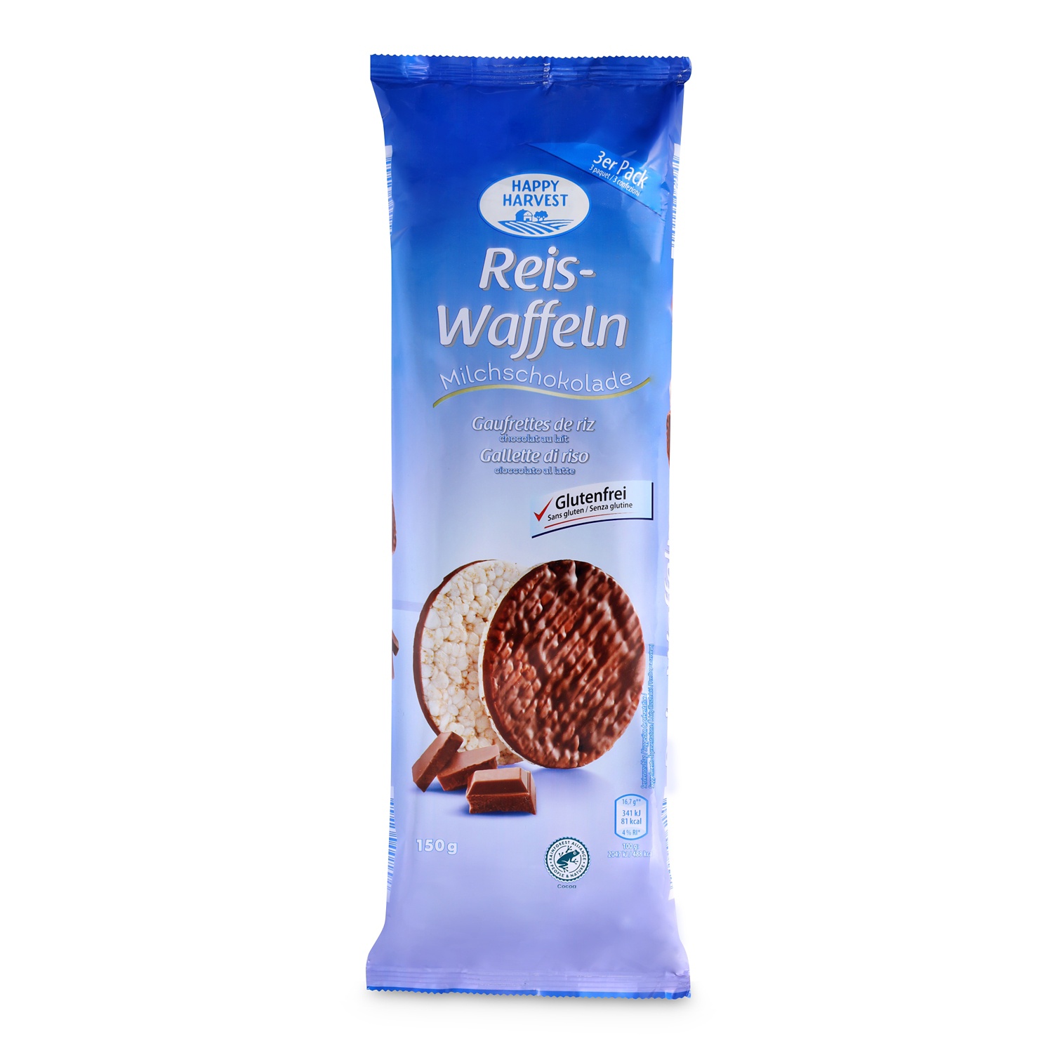 HAPPY HARVEST Reiswaffeln, Vollmilch 150 g​​​​​​​
