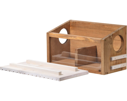 Voederstation voor eekhoorns van weerbestendig hout, 38x19x22 cm, bruin