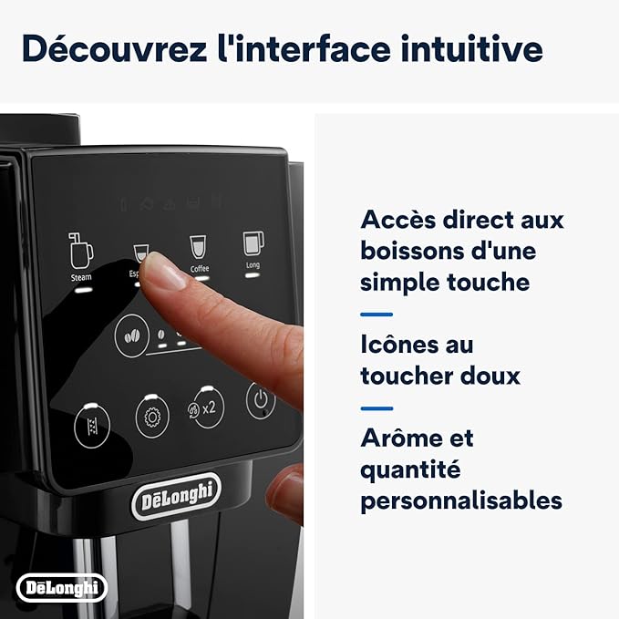 De'Longhi Magnifica Start ECAM222.20B, machine à café automatique avec mousseur à lait, noir