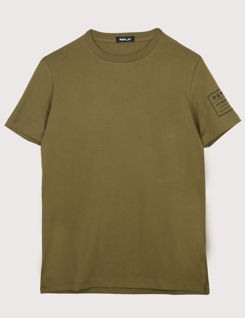 REPLAY T-SHIRT HOMME JERSEY REGULAR SLIM KAKI MILITAIRE