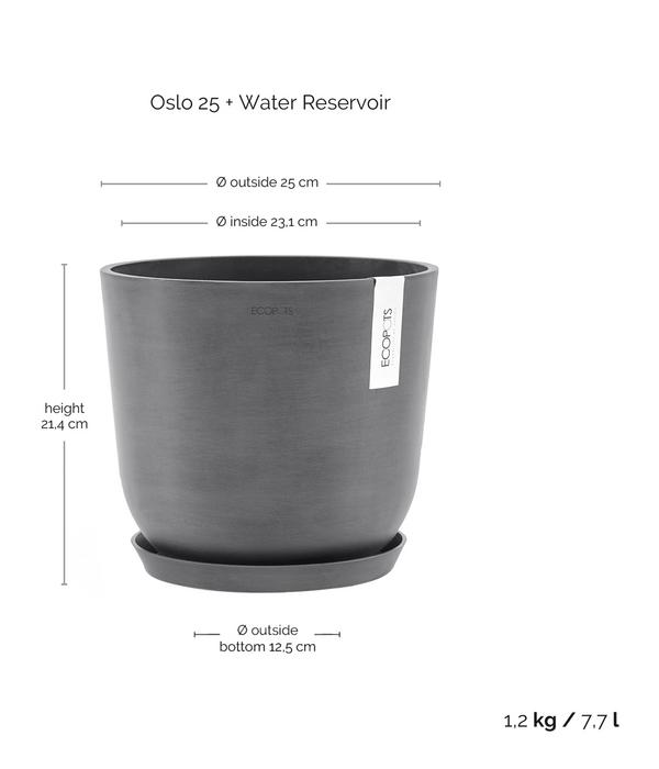 Ecopots Kunststoff-Topf Oslo mit Wassersystem,