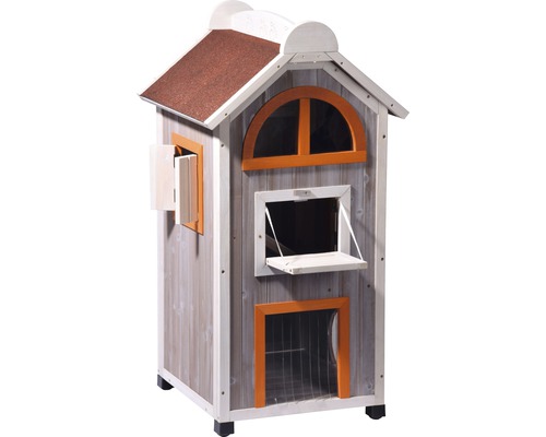 Kattenhuis Fancy Cat 58x55x109 cm grijsoranje