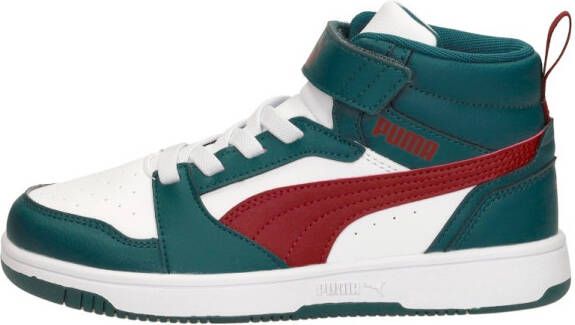 Puma Rebound v6 Mid sneakers groen ecru rood Imitatieleer 28