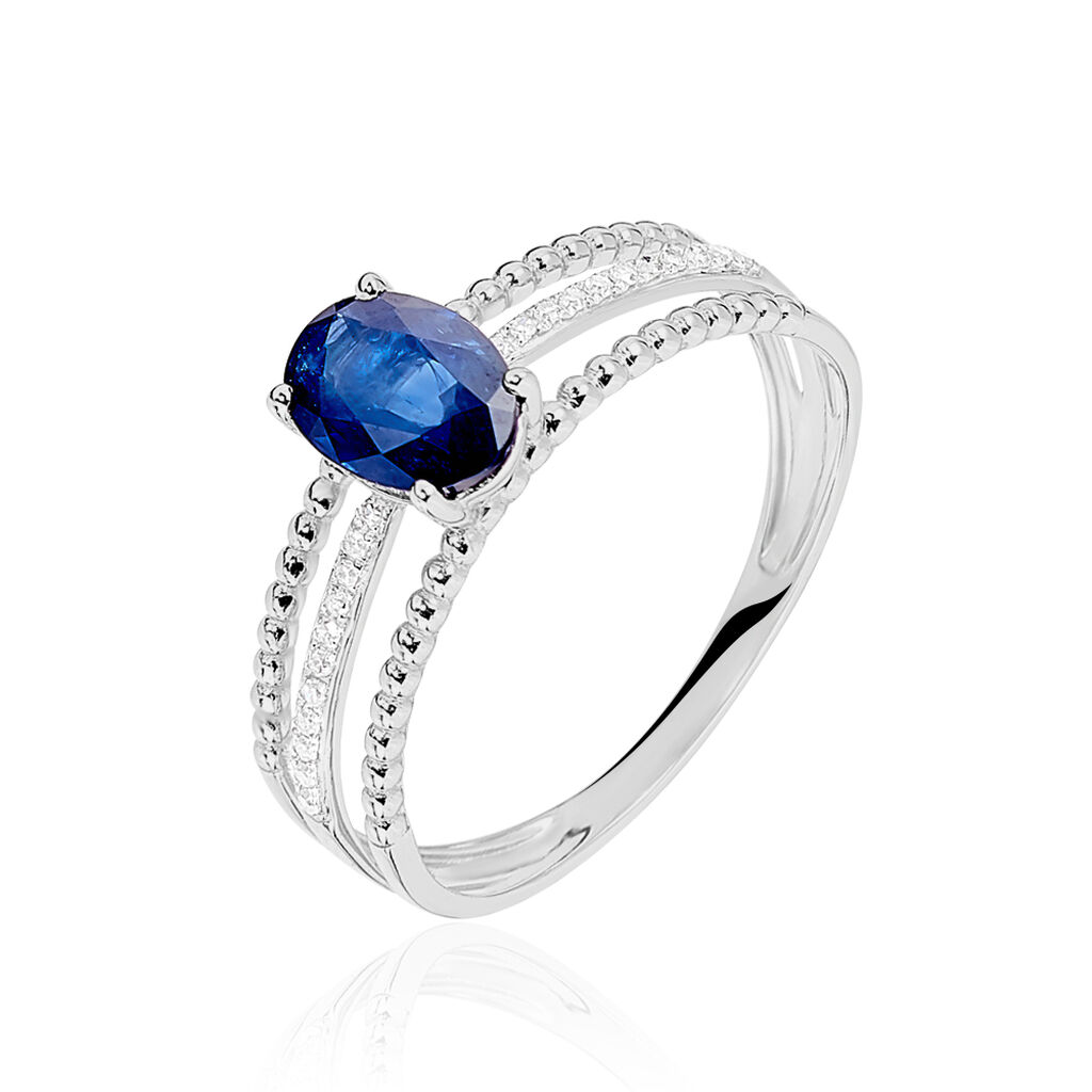 Bague Andrea Or Blanc Saphir Et Diamant