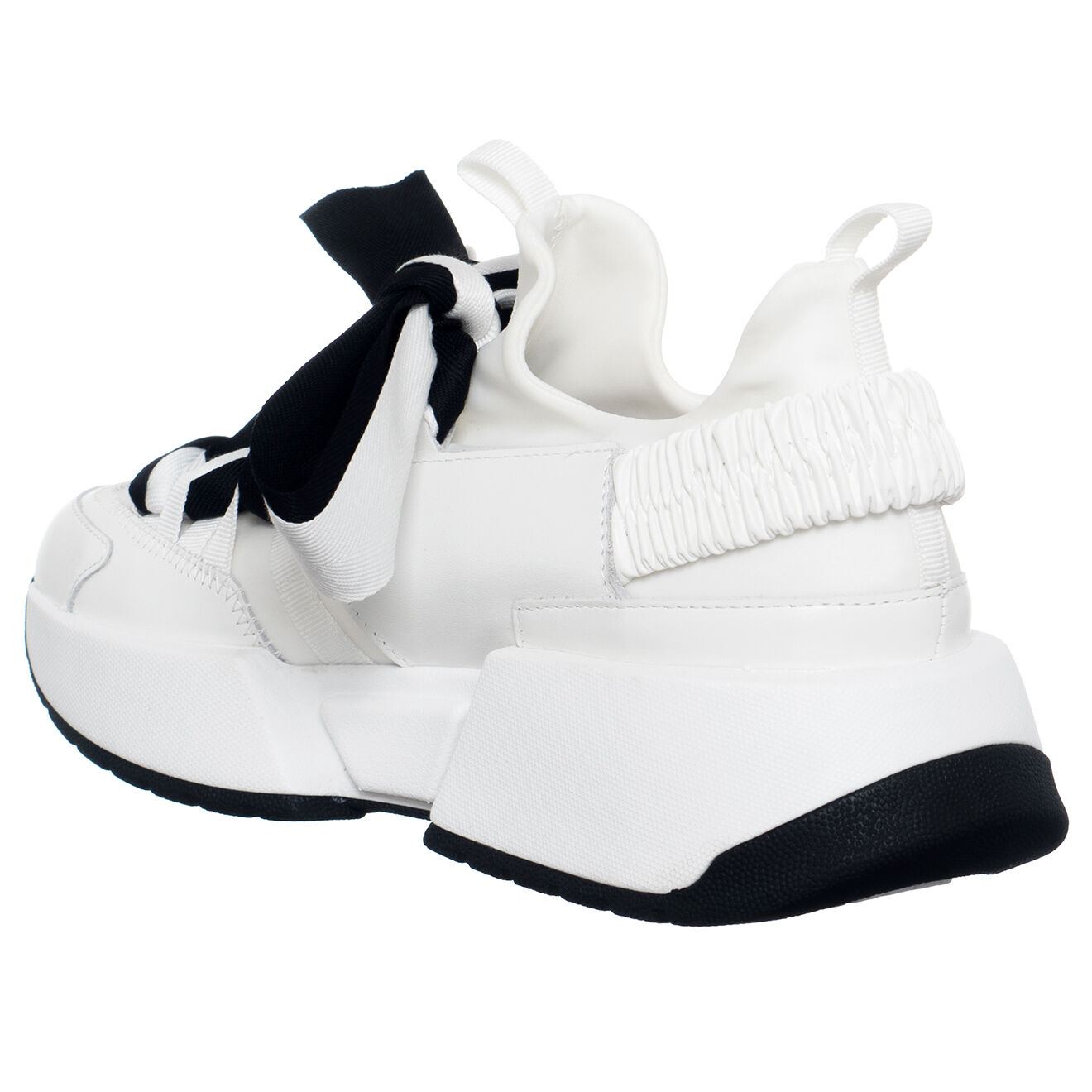 Loretta Pettinari Sneakers en Cuir Berlin blanches - Talon 5 cm