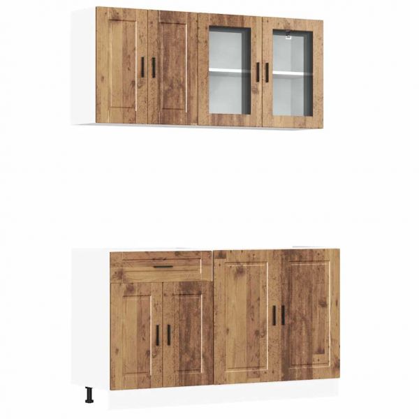 vidaXL 4 Peças Armário de Cozinha Conjunto Kalmar Madeira Velha - 1602168072