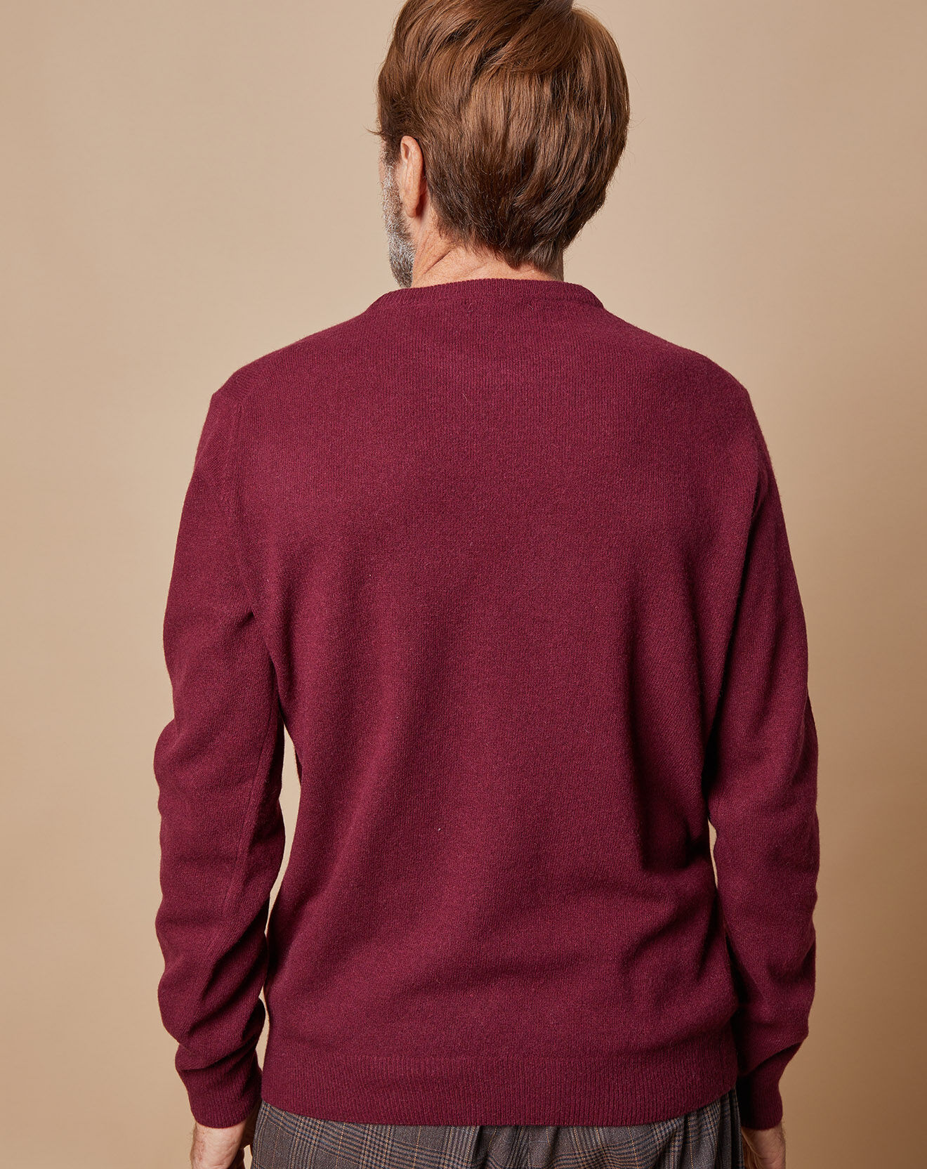 Oscar et Louise Pull 100% Cachemire 4 fils Harry col rond bordeaux