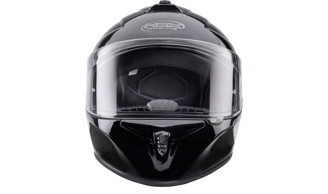Styrthjelm NEX Racing fullface blanksort str. S