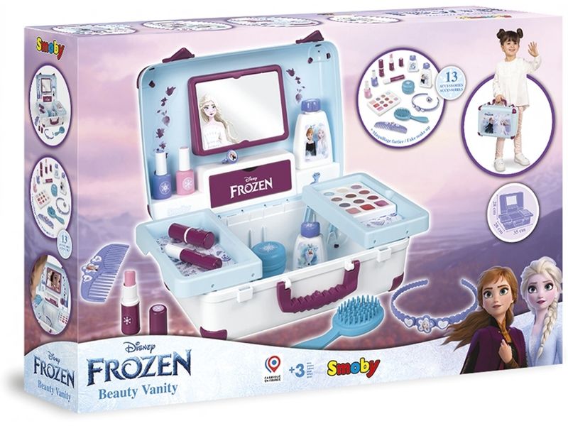 Smoby Schminkset Frozen Beauty Vanity Schminkkoffer mit Tragegriff und 13 Accessoires