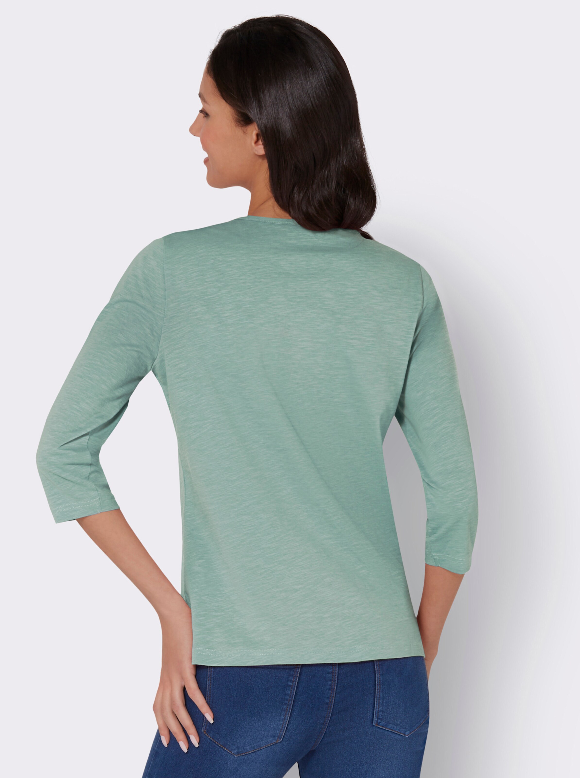 34-Arm-Shirt mit Alpaka-Druck