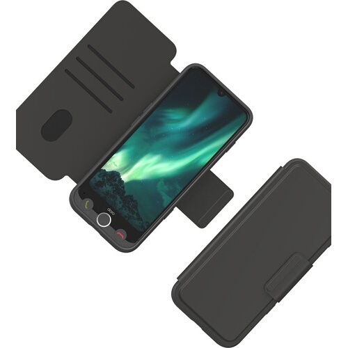 Smartphone Doro Pack seniors Aurora A30 graphite avec etui de protection noir + film de protection en verre trempé
