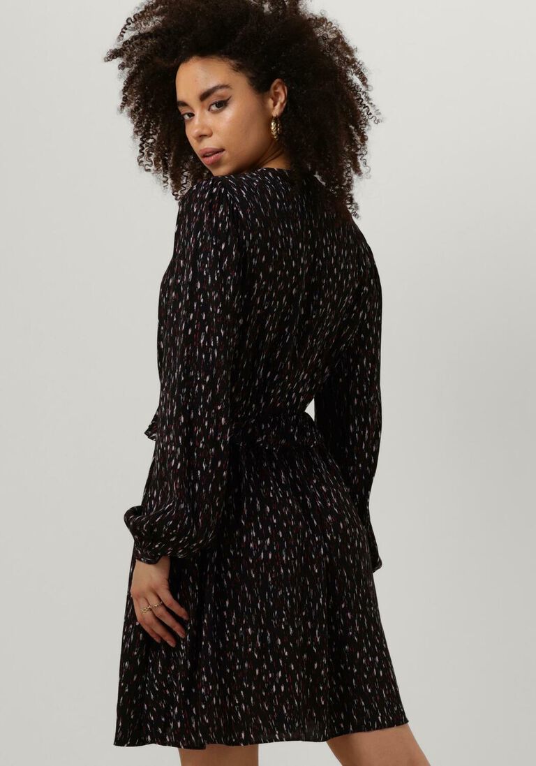 SCOTCH & SODA zwarte scotch & soda mini jurk wrapped short dress