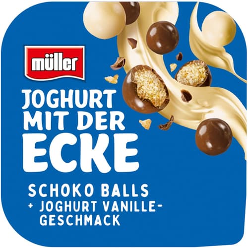 Müller Joghurt mit der Ecke Schoko-Balls