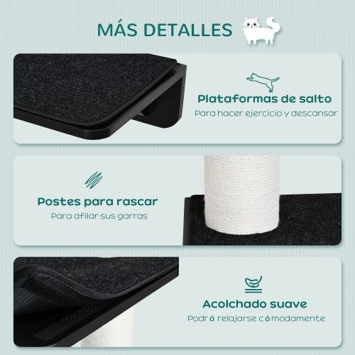 Arranhador de parede PawHut com 3 plataformas para gatos