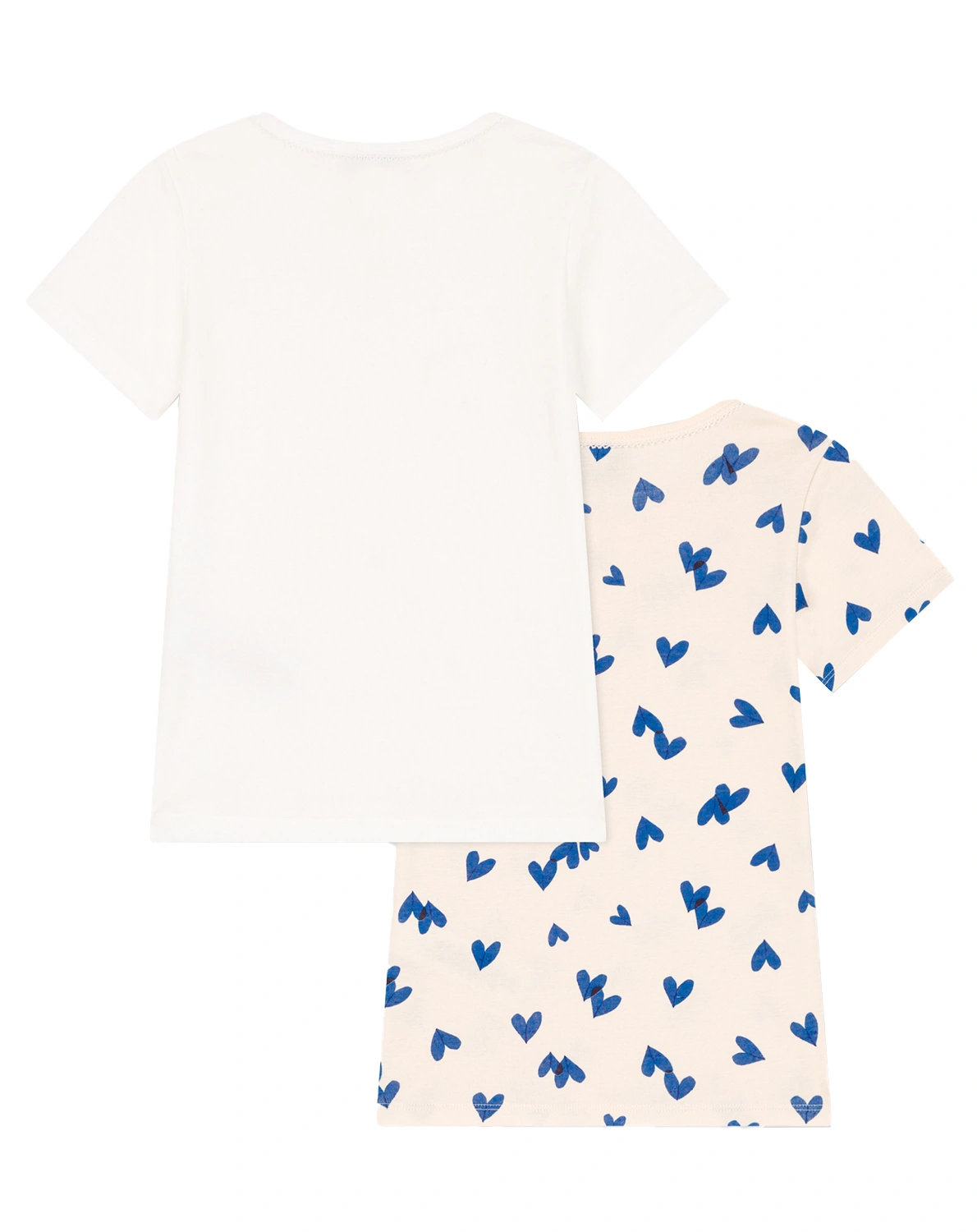 T-Shirt HEARTS 2er Pack in beige/weiß