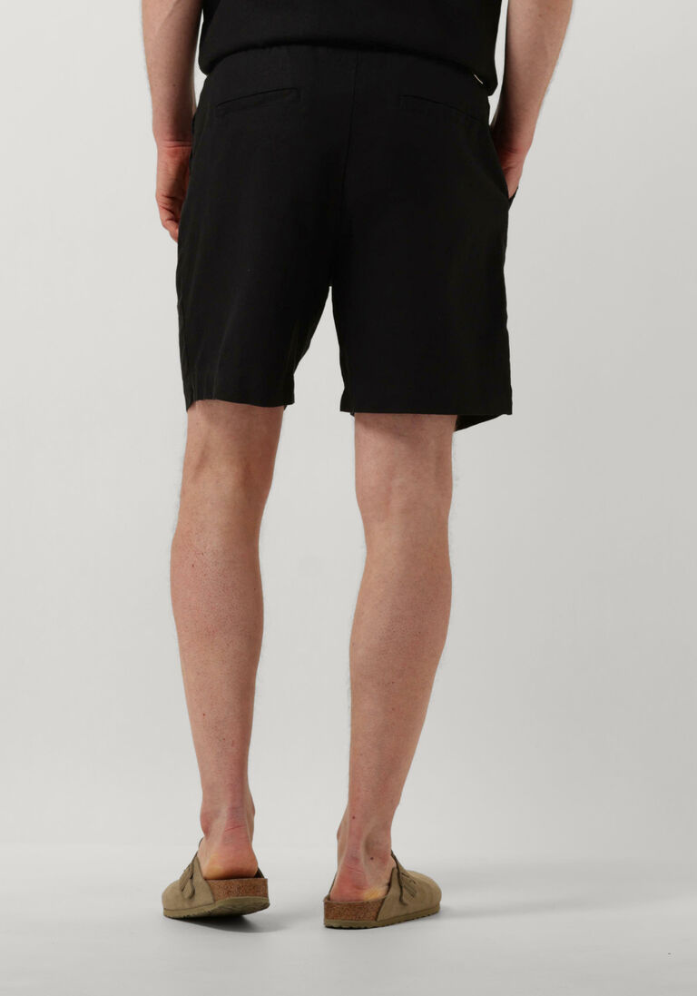 WOODBIRD zwarte woodbird korte broek wbbommy linen shorts
