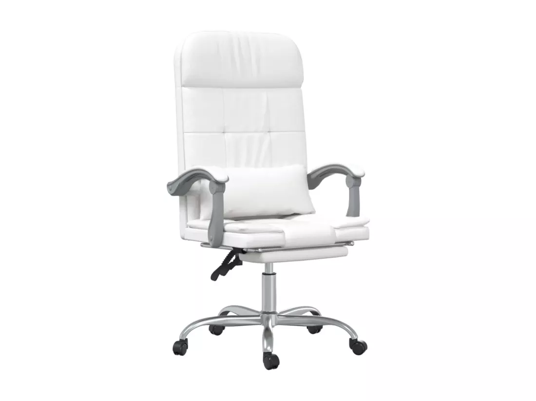 Fauteuil de massage inclinable de bureau Blanc Similicuir
