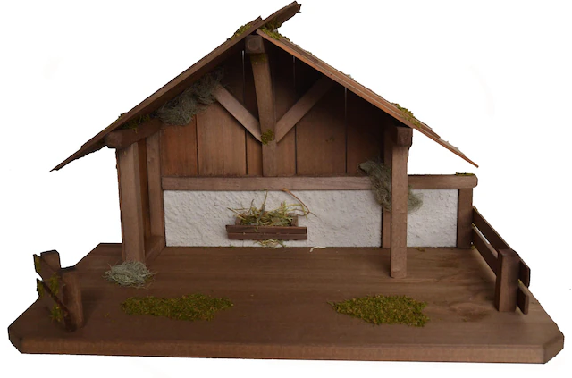 Alfred Kolbe Krippe »Krippenstall für 15 cm Figuren, Weihnachtsdeko« Echtholz