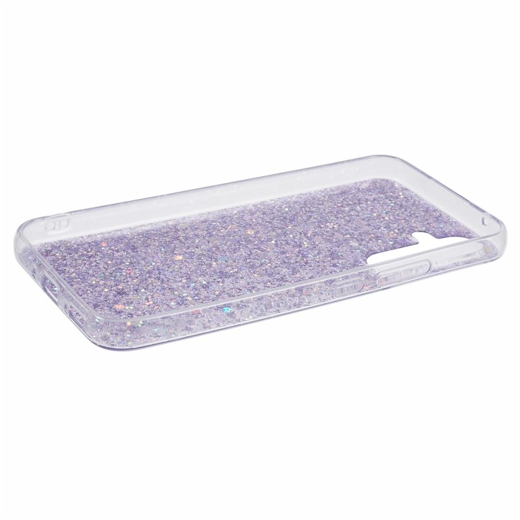 Samsung Galaxy A54 Gummi Case Schutzhülle im Glitzer Design - Lila / Transparent