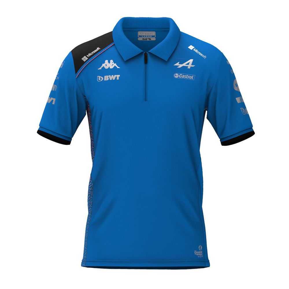 Kappa ACREM ALPINE F1 - Polo Homme liquid blue/black