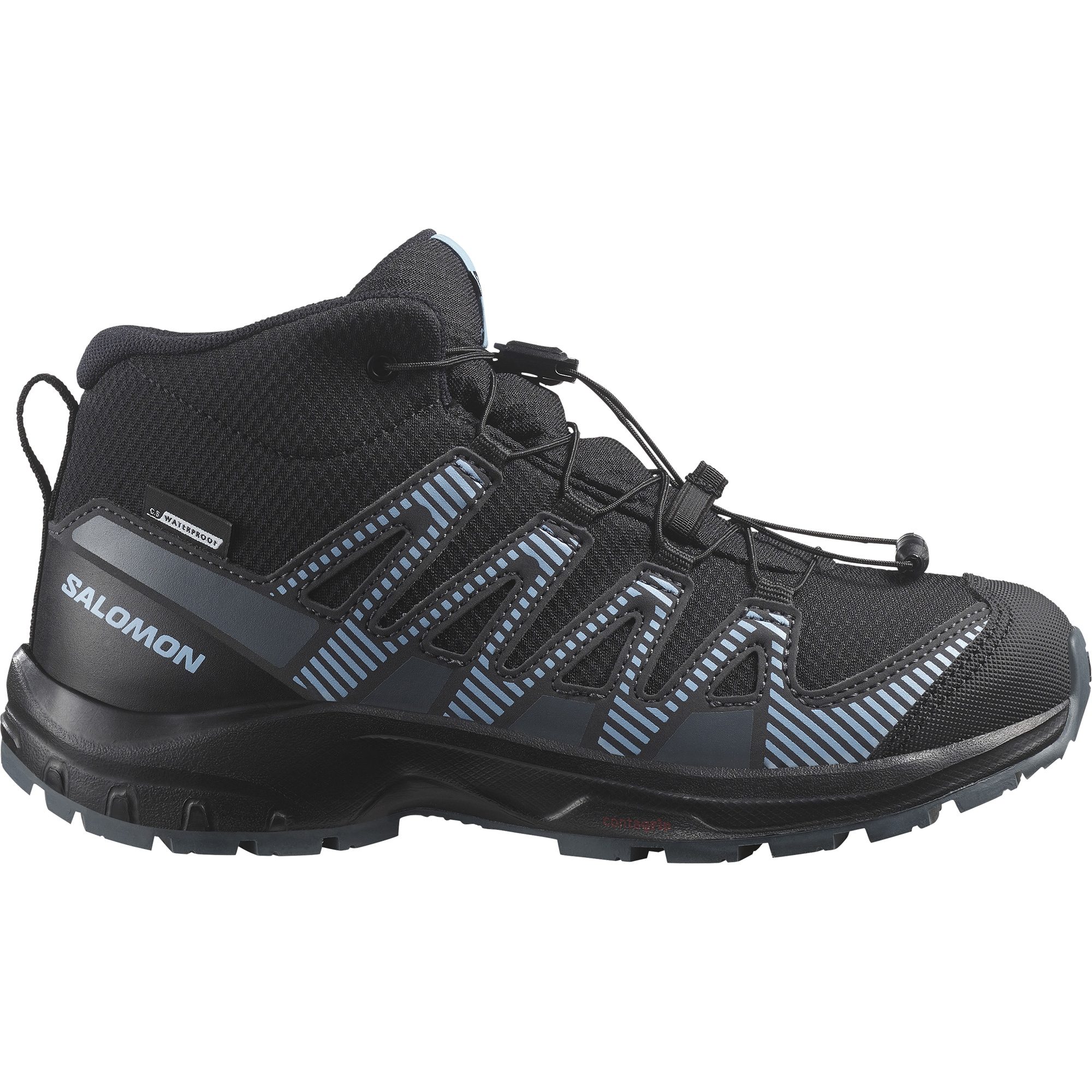 Salomon XA Pro V8 MID Waterproof Wanderhalbschuhe Kinder black dark slate