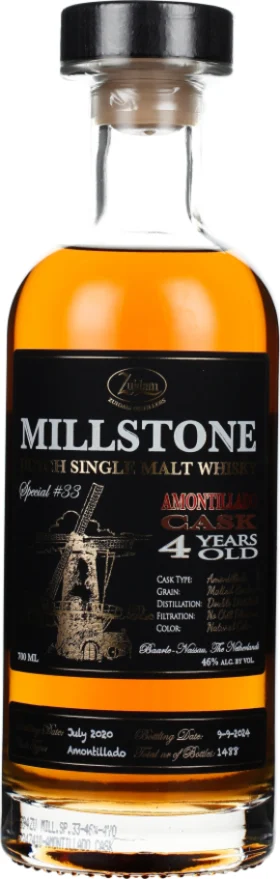 MILLSTONE SPECIAL NO.33 4 YEARS AMONTILLADO CASK 70CL