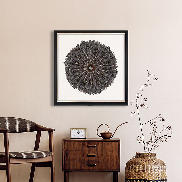 Vitrine décorative Plumes grises L.60 x l.60 cm