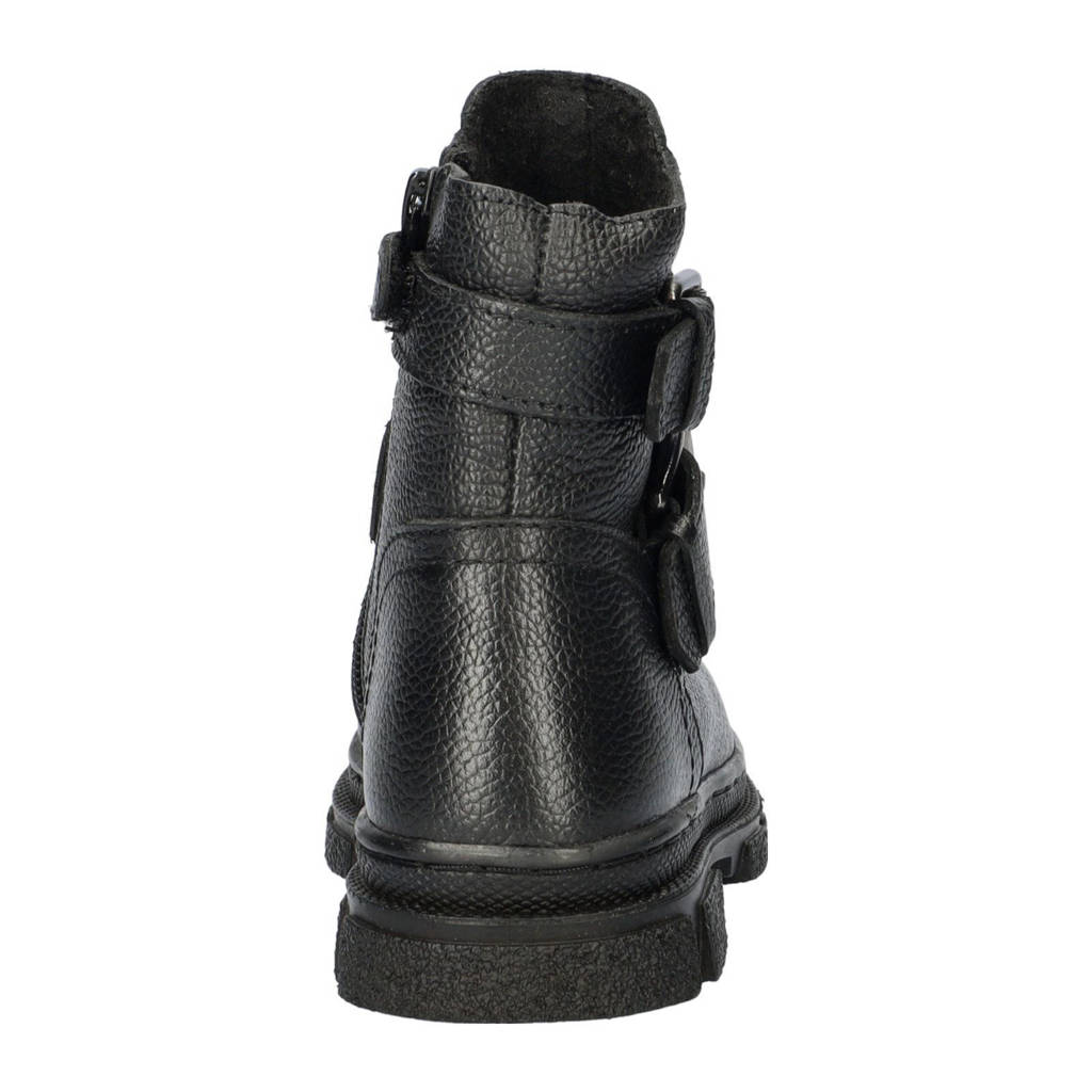 Nelson Kids leren bikerboots zwart