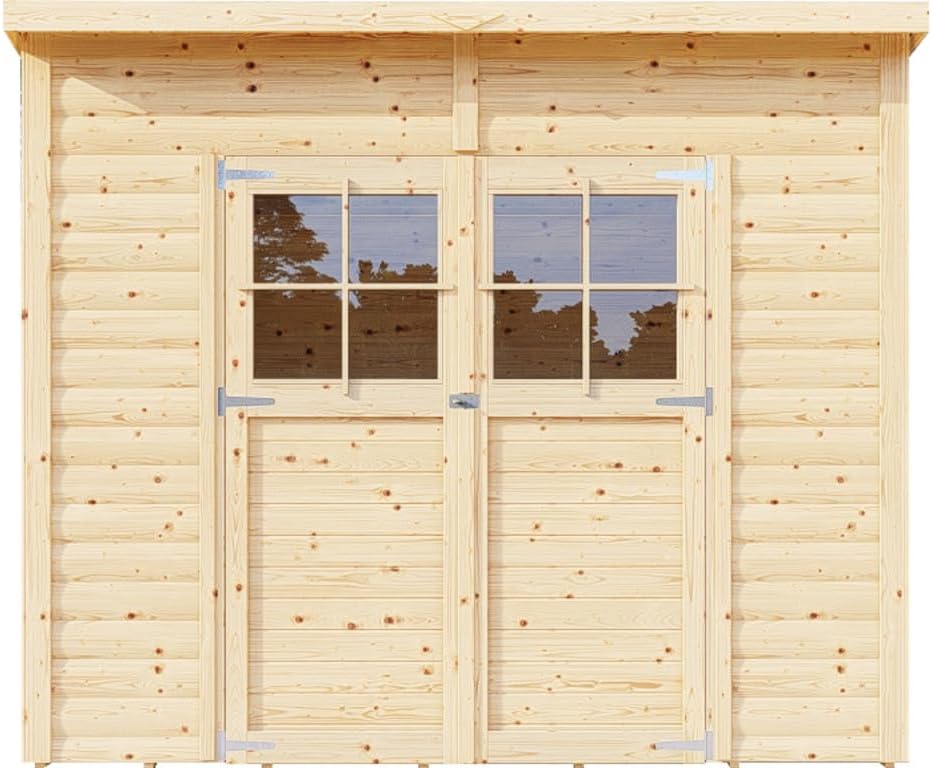 Gartenhaus 19 mm Natur | BxTxH: 251 x 139 x 211 cm | Sockelmaß: 244 x 121 cm | inkl. Boden