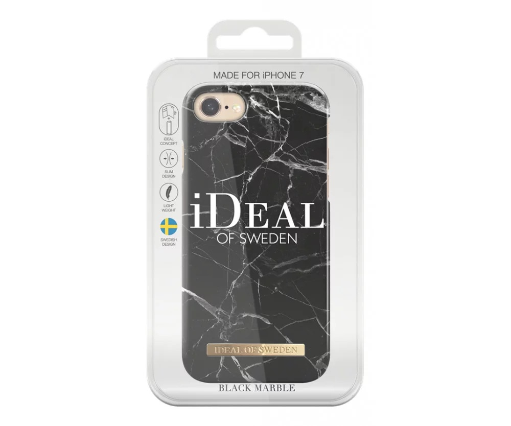 iPhone SE (2022/2020) / 8 / 7 / 6S / 6 Hardcase Hülle (IDFCA16-I7-21) - Black Marble