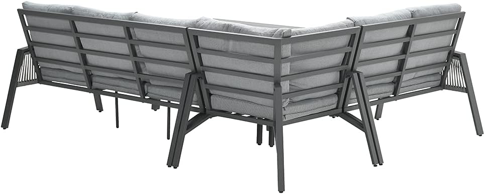 Garden Impressions GI 80410FG Andrea Lounge Dining Set Links Carbon Black/Rope Dark Grey/Light Grey