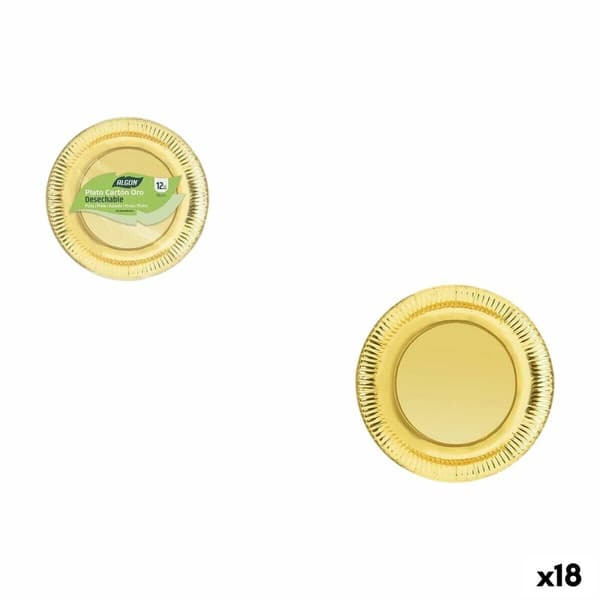 Platesett Algon Gyllen 18 cm 12 Deler (18 enheter)