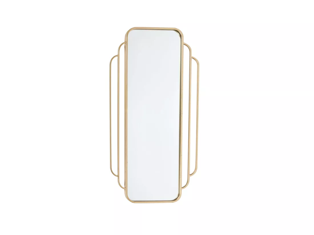 Miroir art déco en métal doré 51,5x100cm